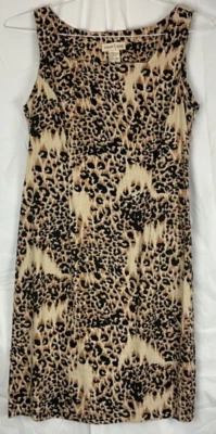 Vestido Studio Ease para mujer talla 10 estampado animal pequeño cambio mezcla de lino carrera Foto 1 de 4