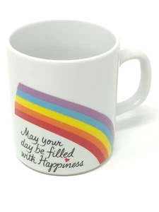 May Your Day be Filled with Happiness Avon 1984 Rainbow Coffee Mug Easter - Picture 1 of 5
