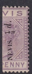 St. Kitts & Nevis - Nevis 1883 SG36 ½d on Half of 1d - mounted mint - Picture 1 of 2