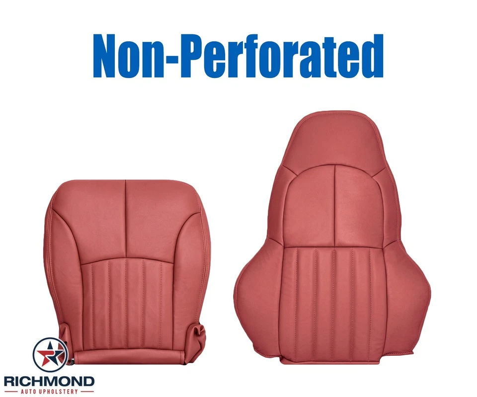 1997 - 1999 年雪佛兰 Corvette - 司机侧完整皮革座椅套红色非完美 — 第 1/4 张图片