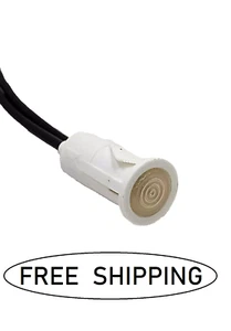 (1x) 6.3VAC/DC - 200mA - 1/2" White Incandescent Panel Mnt Indicator - 6" Leads - Picture 1 of 2