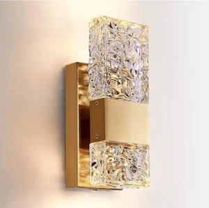 Gold Wall Sconces Crystal Wall Light LED Wall Lamp 3000K Modern - Picture 1 of 3