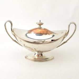 Old Sheffield Plate Silverplate 9 1/2" Sauce Tureen Gravy Boat Antique Georgian - Picture 1 of 10