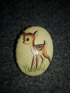 Vintage Bambi Deer Oval Brooch Pin 1.25"x 1.75" - Picture 1 of 3