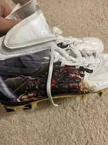 ADIDAS QUICKFRAME IRONSKIN PIRATE WHITE CHROME FOOTBALL CLEATS SZ 10.5 600001 - Picture 1 of 8