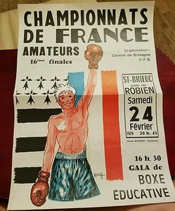 1979 Boxen FRANZÖSISCHE AMATEURMEISTERSCHAFTEN Kampf Poster/Programm ST-BRIEUC, FRANKREICH - Bild 1 von 3