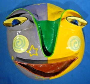 Gina Truex Style Paper Mache Mask . Moon - Picture 1 of 8
