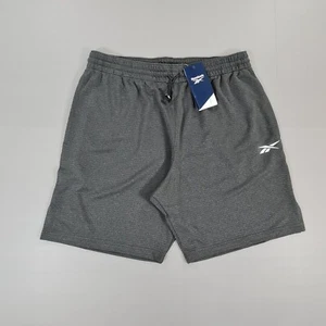 Reebok Mens Shorts Grey Medium Workout Ready Melange Running Training Gym - Picture 1 of 8