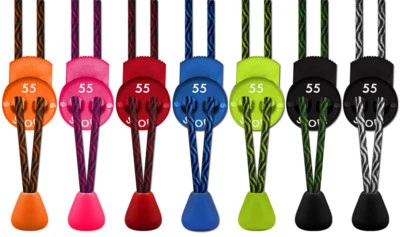 55 lacci per scarpe sportivi elastici per corsa e triathlon - modello zig zag - Immagine 1 di 3