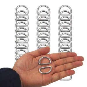 30 Pack 1 Inch Stainless Steel Welded D-Rings for Hand Bags Ring Dog Leashes - Picture 1 of 6