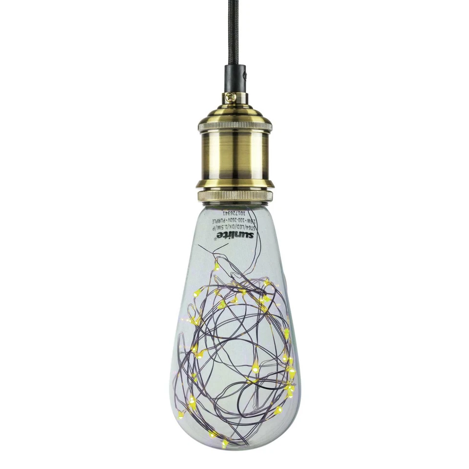 Sunlite ST64 Vintage Shaped Bulb, 30 Warm White LED Fairy Lights Inside, Medium - Image 1 of 1