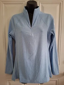New Women's Med Peter Millar Melange Raglan-Sleeve Perth Layer 1/4 Zip Top -READ - Picture 1 of 19