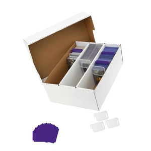 Caja de almacenamiento de tarjetas coleccionables-diseño de 3 filas/8 divisores y 3 soportes y 50 fundas blandas... - Imagen 1 de 7