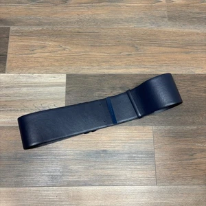 Salvatore Ferragamo Womens Wide Leather Belt Navy Oxford Blue Italy  - Picture 1 of 7