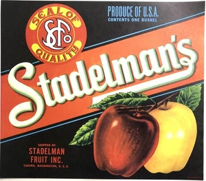 Stadelman's Brand Apple Crate Label Stadelman Fruit in Yakima, Washington - Bild 1 von 1
