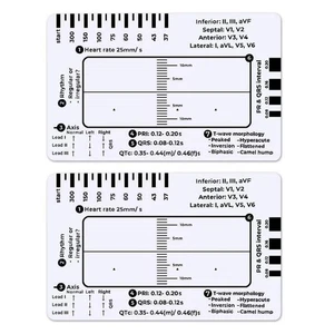 2 Piezas Regla ECG con 7 Pasos, Regla ECG con 7 Pasos Para ECG/ECG3624 - Imagen 1 de 7