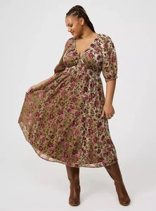 Maxi Vestido Terciopelo Torrid Marrón Rosa Nuevo con Etiquetas Nuevo 2X - Imagen 1 de 12