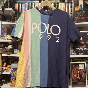 Polo Ralph Lauren 1992 Color block Pastel T Shirt ASOS Exclusive Rare Size M 92 - Picture 1 of 4