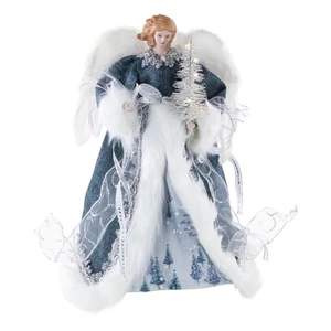 Northlight 14" Blue and White Angel with Lighted Tree Christmas Tree Topper - Picture 1 of 5