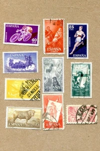 SPAIN, Mix Lot of 10 Vintage ESPANA, POSTAGE STAMPS. A2# - Picture 1 of 1
