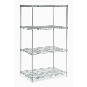 Nexel 5 Tier Silver Epoxy Wire Shelving Starter Unit 48"W x 18"D x 86"H - Picture 1 of 1
