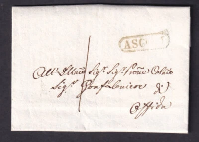 Italy Piceno ASCOLI 1847 printed circular from Luigi Cardi Episcopal Printer - Image 1 of 3