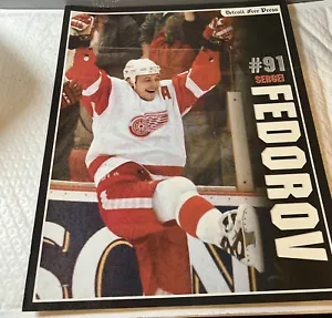 FOTO DETROIT RED WINGS 10 X 13 COLL TARJETA SERGEI FEDOROV PRENSA LIBRE DETROIT - Imagen 1 de 2