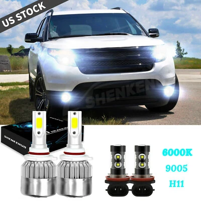 Para Para Ford Explorer 2011 2012 2013 2014 2015 Faros LED + Luz Antiniebla Blanco Foto 1 de 4