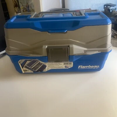 Flambeau Outdoors  2-Tray - Classic Tray Tackle Box PLUS Lures etc Blue  zbb - Image 1 of 4