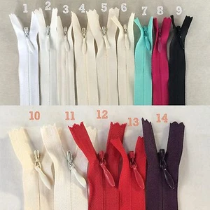 9" Inch Closed End Invisible Nylon Zippers - White/Beige/Ivory/Black - IV9 - Picture 1 of 1