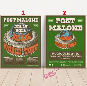 Custom Post Malone World Tour 2025 Poster - Picture 1 of 1