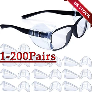 1~200 Pairs Side Shields For Eye Glasses Slip On Safety Glasses Shield Universal - Bild 1 von 25