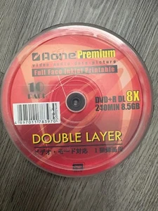 New 10 Pack Aone Premium Double Layer Blank DVD+R DL 8X 8.5GB Inkjet Printable - Picture 1 of 1