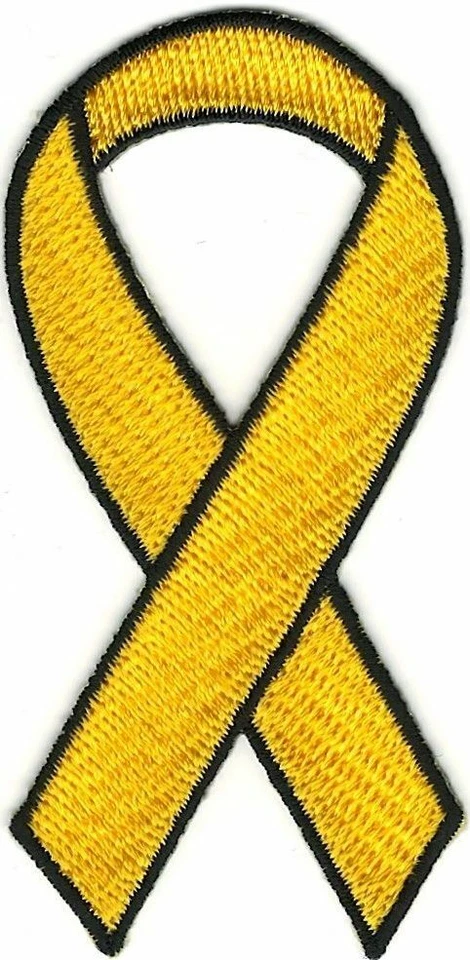 Yellow Support Our Troops Ribbon Patch Military Awareness Iron-On Badge (3 1/4") - Image 1 of 1