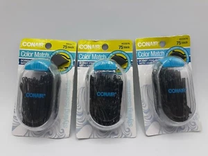 3 Confezioni Conair Color Match Bobby Pins 75ct x 3 in NERO con Contenitore #55307N - Foto 1 di 2
