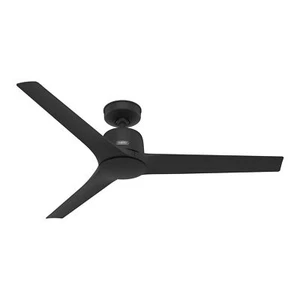 Hunter Ceiling Fan with Remote Control Athens Black Ventilator Without Light - Picture 1 of 8