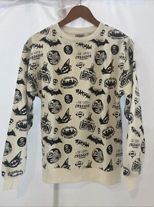 Batman Sweatshirt Gotham White Black Women’s XS NEW - Picture 1 of 7