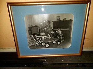Weihnachtsmorgen 50er Jahre Foto Schwarzweiß entwickelt aus Vintage Negativ - Bild 1 von 3