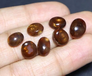 7.Piece Natural Mexican Fire Agate Cabochon Oval Loose Gemstone Smooth Cabochon - Foto 1 di 4