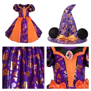 Disney Store Minnie Mouse Halloween Girl's Witch Costume Dress & Hat NEW - Picture 1 of 6