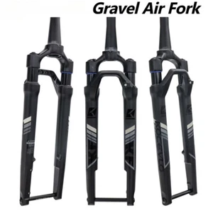 40mm Travel Gravel Road Bike Forks Damping Air Pressure 700C Disc Brake 12x100mm - Picture 1 of 12