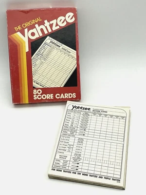 YAHTZEE Tarjeta de Partitura RECARGAS Caja Completa de 80 Tarjetas La Original De Colección 1982 Foto 1 de 4