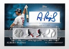 2009 Topps  Sterling Albert Pujols Quad Patch Auto #5/10 Jersey Number