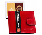 Women's leather horizontal snap-fastening wallet - Peterson