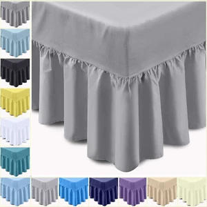 400 THREAD COUNT LUXURY 100% EGYPTIAN COTTON FRILLED VALANCE SHEET ALL SIZES - Picture 1 of 27