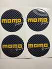 Set of 4 pcs Momo Center Wheel Cap Stickers Decal Rims Emblem Logo Gas Tank