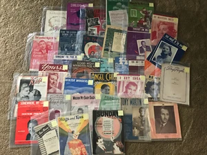 Lot of 34 Antique Art Deco Era 1920s 1930s and more  Sheet Music. Frame Worthy - Picture 1 of 4