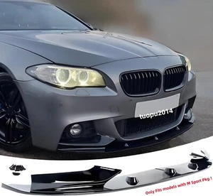 For BMW 5 Series F10 535i 528i 550i M Sport Front Splitter Lip Gloss BLK 2011-16 - Picture 1 of 8