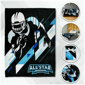 Football Plush Blanket 50x60 Football All Star Blanket Kid Throw Blanket Sports - Picture 1 of 8