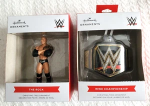 Hallmark 2022 WWE THE ROCK & WWE CHAMPIONSHIP BELT Holiday Ornaments - Picture 1 of 12